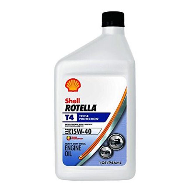 Shell Oil 550049483 Shell Rotella T4 Triple-Protection Heavy-Duty Diesel Motor, Oil, 15W-40, Qt.