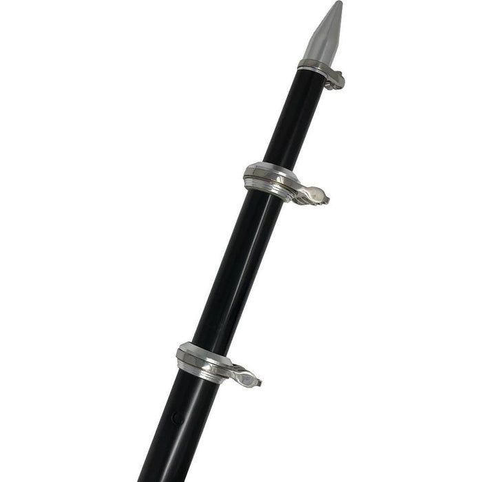 Taco Metals OT-0318HD-BKA Taco Deluxe Aluminum Tele-Outrigger Pole, 18', Black, 1 pr.