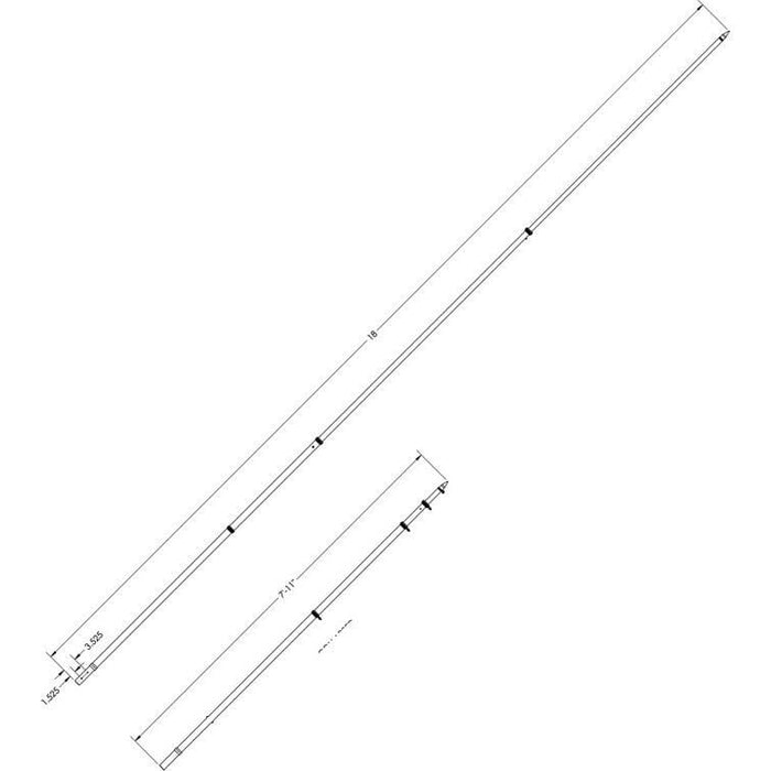 Taco Metals OT-0318HD-VEL Taco Deluxe Aluminum Tele-Outrigger Pole, 18', Silver, 1 pr.