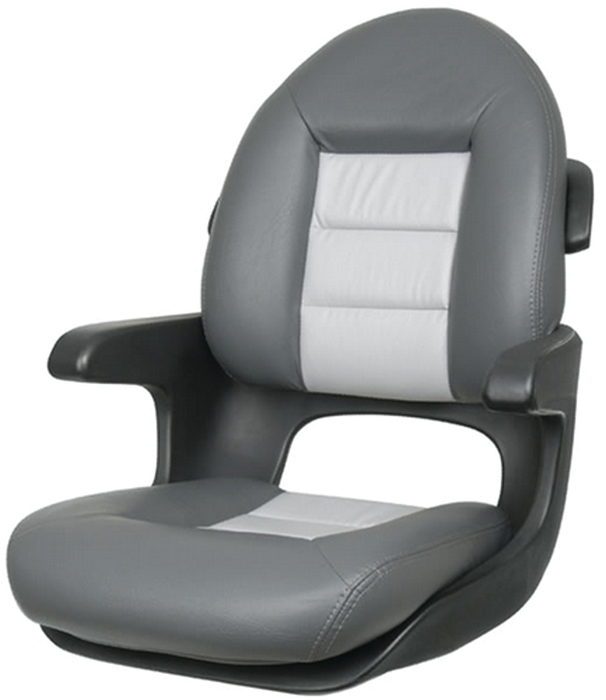 Tempress 57017 Elite Helm High Back Seat, Black Shell, Charcoal/Grey Cushions