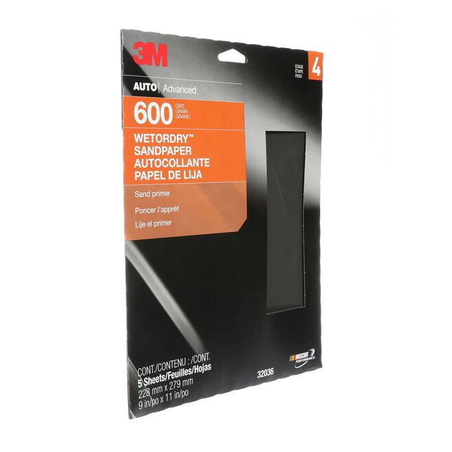 3M 32036 Imperial 9" x 11" P800 Grade Wet or Dry Paper Sheets 5 Pack