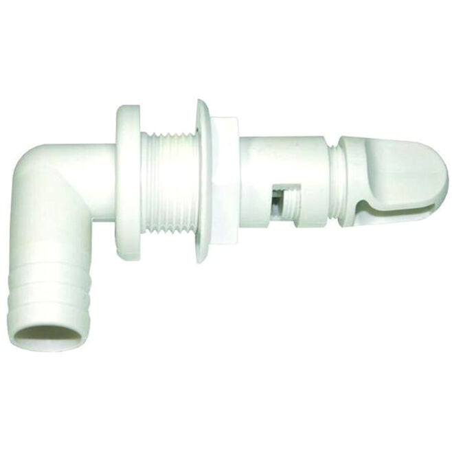 TH Marine AHV-92-DP T-H Marine Aerator Spray Head 90° Fixed Flange w/Shut Off, 3/4", White