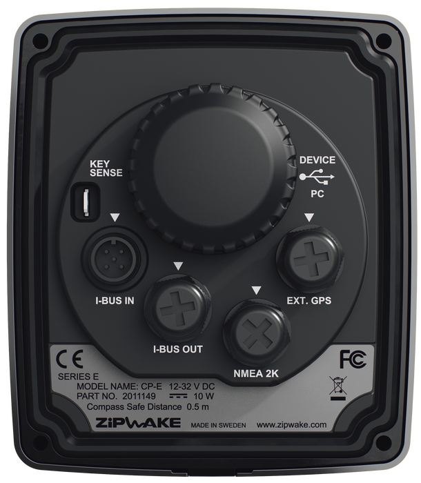Zipwake 2012032 Series E CP-E Control Panel with 15 m (49 ft) Standard Cable — rear view