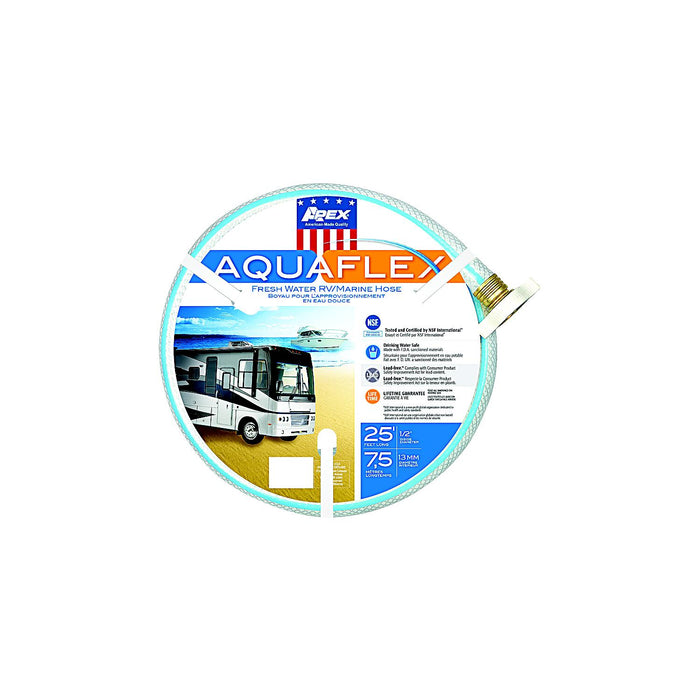 Teknor Apex 750325 Aquaflex White Hose, 1/2" x 25', 10/case