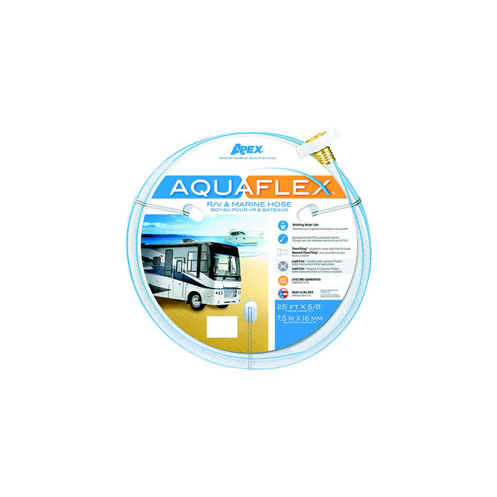 Teknor Apex 8503-25 Aquaflex White Hose, 5/8" x 25', 10/case