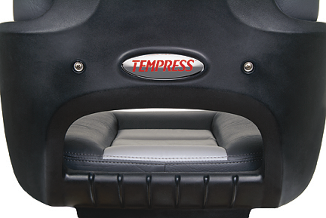 Tempress 57027 Elite Helm Low Back Seat, Black Shell, Charcoal/Grey Cushions