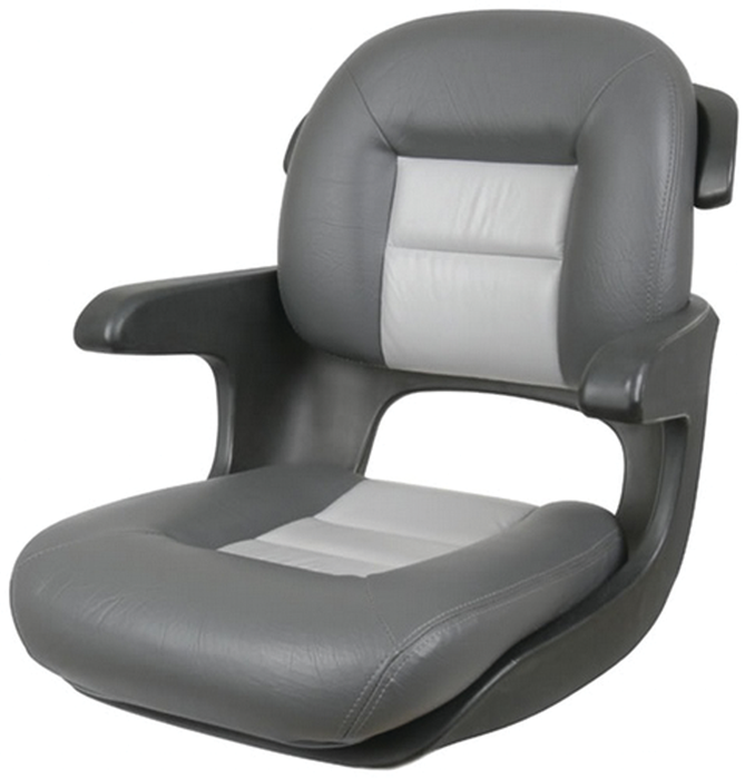 Tempress 57027 Elite Helm Low Back Seat, Black Shell, Charcoal/Grey Cushions
