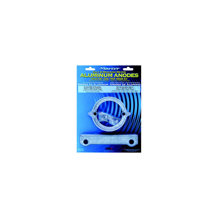 Martyr CM280DPKITA Alum Anode Kit, Volvo Penta 280 DP, contains 1-875821, 1-832598 and Fastening Hardware