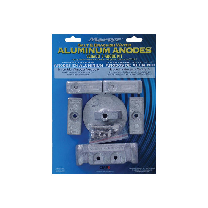 Martyr CMVERADO6KITM Mercury 6-Cylinder Anode Kit Magnesium