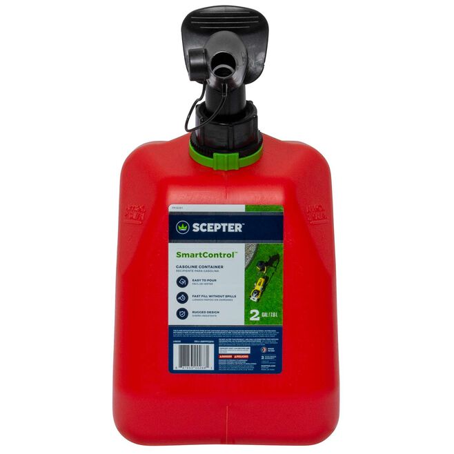 Scepter FR1G201 Smartcontrol Fuel Container EPA/CARB Compliant, Gasoline, 2 gal, Red, 9.7"Lx6.9"Wx11.5"H