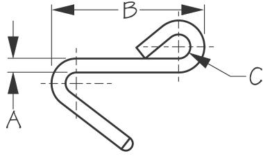 Gancho Cunningham de acero inoxidable Sea-Dog 1/4" (195110-1)