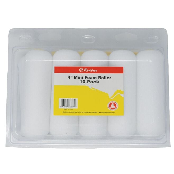 Redtree 36067 4" Mini Foam Roller, 10/Pk