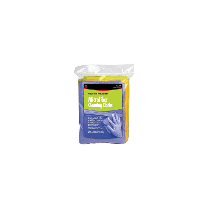 Buffalo Rags 65003 Microfiber Cloths 12" x 16" (4 ea. Of Blue, Green, Yellow)
