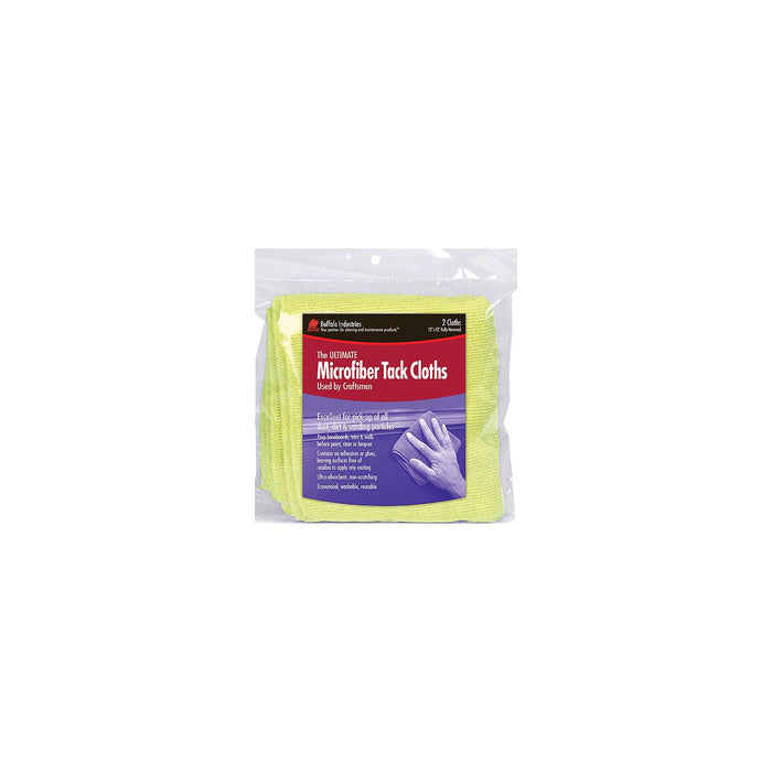 Buffalo Rags 65008 Microfiber Tack Cloths, Yellow, 2/pk
