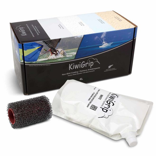 KiwiGrip Non-Skid Deck Coating with Roller, Durable, Non-Toxic, High-Traction Finish