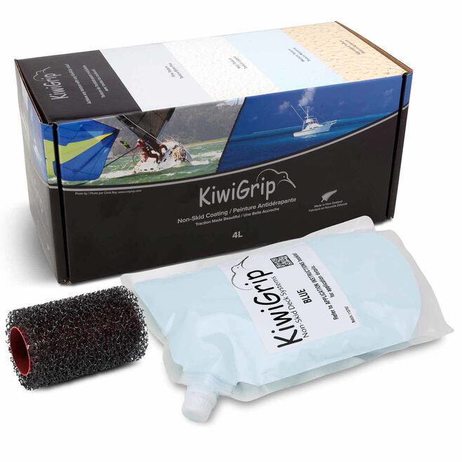 KiwiGrip Non-Skid Deck Coating with Roller, Durable, Non-Toxic, High-Traction Finish