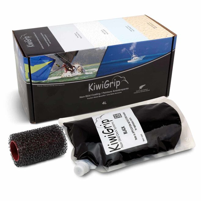 KiwiGrip Non-Skid Deck Coating with Roller, Durable, Non-Toxic, High-Traction Finish