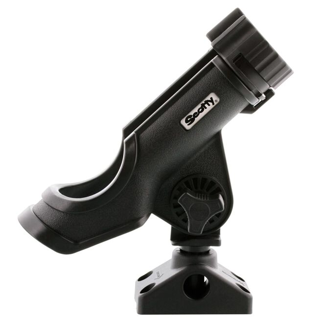 Scotty 0230-BK-QUAD Powerlock Rod Holder w/#241 Side/Deck Mount, Black, 4 pack