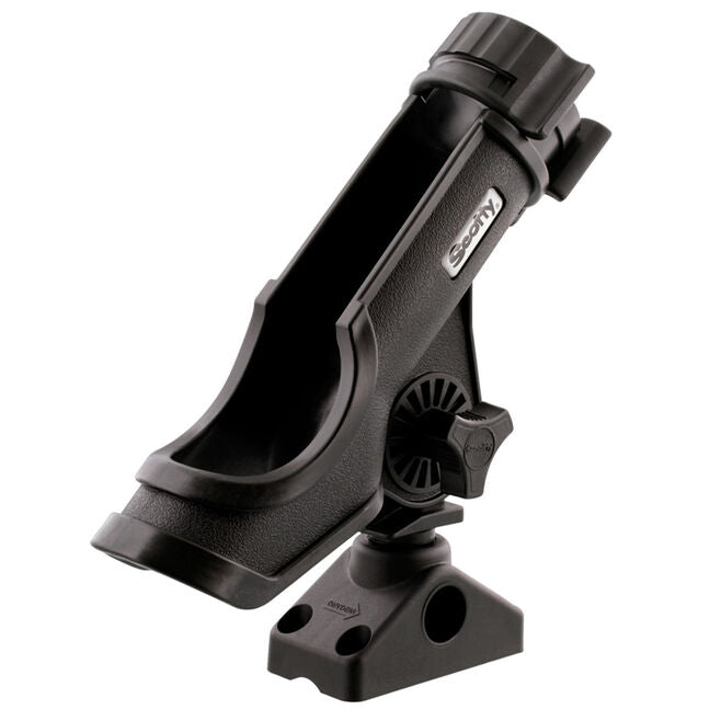 Scotty 0230-BK-QUAD Powerlock Rod Holder w/#241 Side/Deck Mount, Black, 4 pack