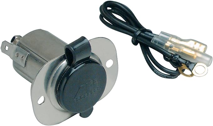 Marinco Stainless Steel 12V Receptacle with Cap