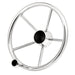 13" Stainless Steel Steering Wheel FG w/knob and black cap