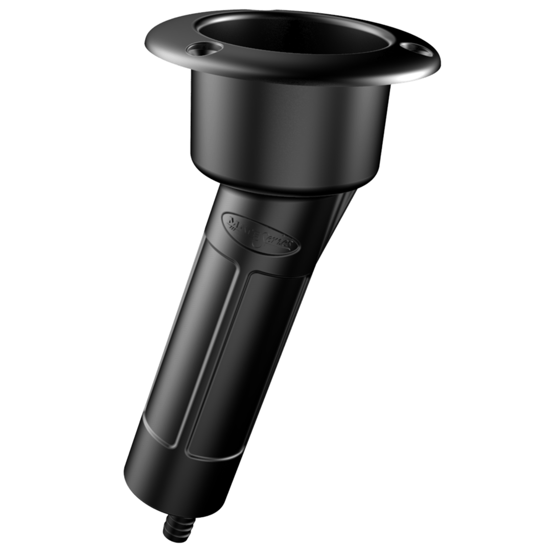 Mate Series Plastic 30&deg; Rod & Cup Holder - Open - Oval Top - Black
