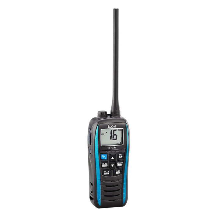 Icom IC-M25 BLUE 5W Floating Marine VHF Radio Metallic Blue