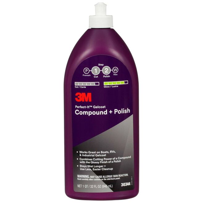 3M 30344 Perfect-It Gelcoat Compound + Polish, Quart