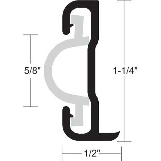 TACO Marine A11-0317TAL12D | – – Aluminum Rub Rail 1 1/4"H x 1/2"W x 12'L, #8 Screws