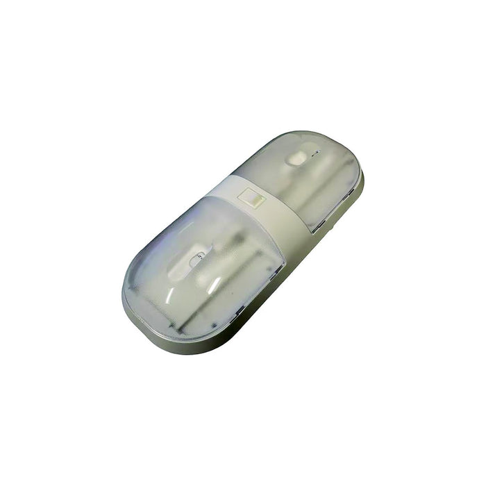 Fasteners Unltd CMD-001-902XPB Double Dome Interior Light, With Switch, Omega Series, Size: 11-3/16" x 5-3/4" x 1-7/8"