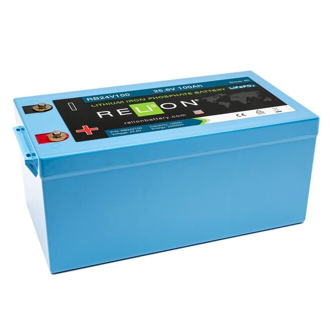 RELiON RB24V100 LiFePO4 Lithium Iron Phosphate 24V Battery, Group 24