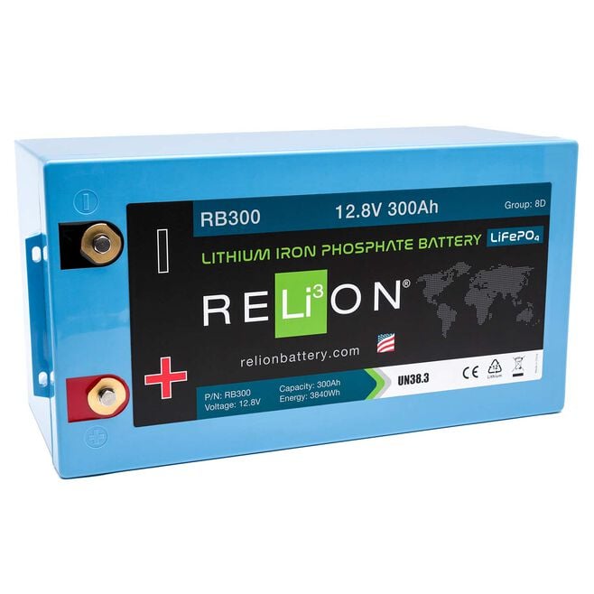 RELiON RB300 LiFePO4 Lithium Iron Phosphate 12V Battery, Group 8D