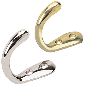 Sea Dog 671500-1 Sea-Dog Single Coat Hook Small, Chromme/Brass, pr.