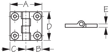 Sea-Dog Butt Hinge 1-1/2" x 1-1/2"