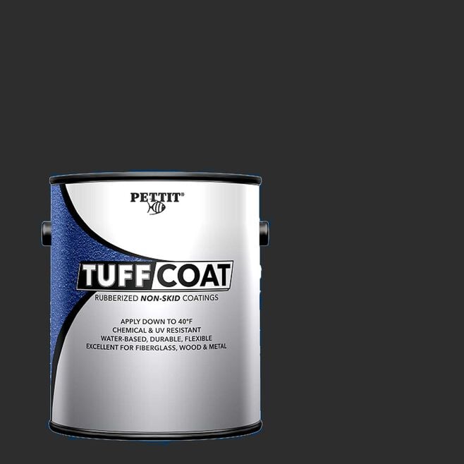 Pettit 1380106TC Tuff Coat Rubberized Non-Skid Coating, Medium Texture Submersible, Black Gal.