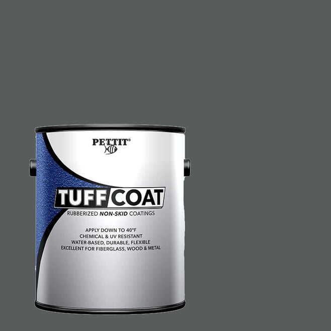 Pettit 1372006TC Tuff Coat Rubberized Non-Skid Coating, Medium Texture Submersible, Steel Gray Gal.