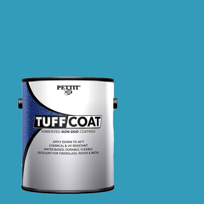 Pettit 1322906TC Tuff Coat Rubberized Non-Skid Coating, Medium Texture Submersible, Bikini Blue Gal.