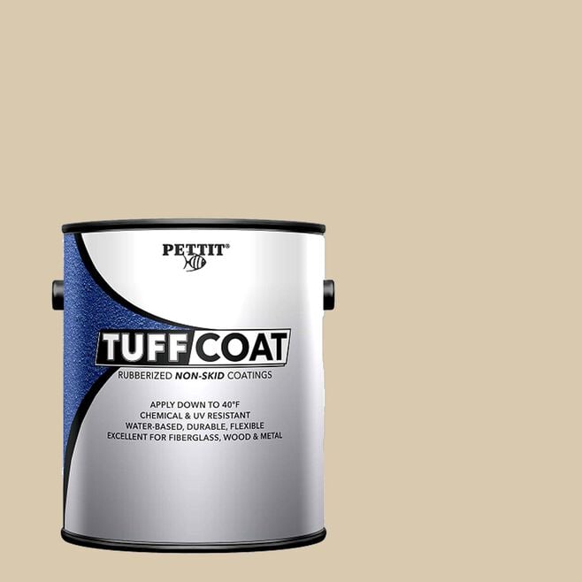 Pettit 1351806TC Tuff Coat Rubberized Non-Skid Coating, Medium Texture Submersible, Sandstone Gal.