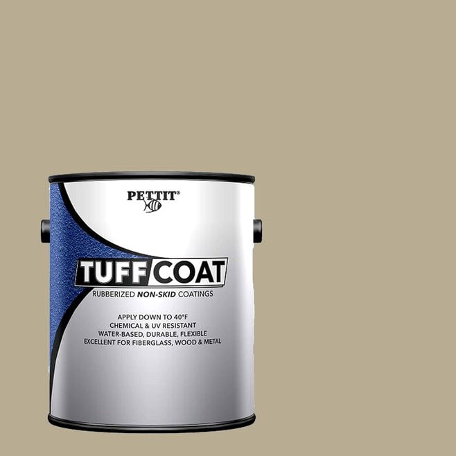 Pettit 1352006TC Tuff Coat Rubberized Non-Skid Coating, Medium Texture Submersible, Grand Banks Beige Gal.