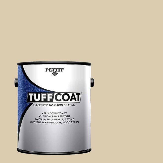 Pettit 1310806TC Tuff Coat Rubberized Non-Skid Coating, Medium Texture Submersible, Hatteras Off-White Gal.