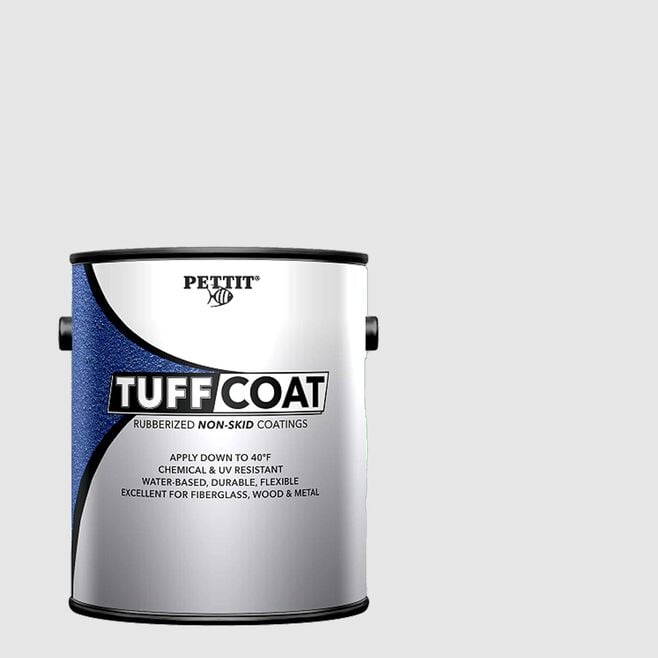 Pettit 1317506TC Tuff Coat Rubberized Non-Skid Coating, Medium Texture Submersible, White Gal.