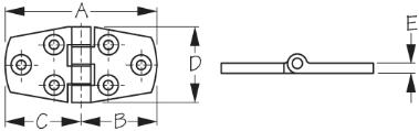 Sea-Dog Door Hinge Stainless Steel 1-1/2" x 3"