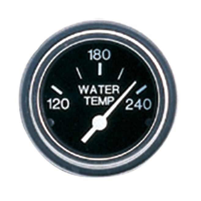 Sierra 80590P Heavy Duty Water Temp Gauge, 2" Electric 120-240 F Dial Range, Requires "D" Sender Code
