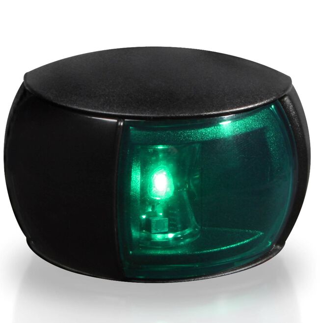 Hella 980520201 NaviLED Starboard (Green) Side Light Only, Black w/Green Lens, 1 ea.