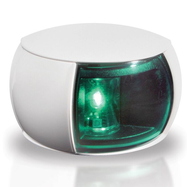 Hella 980520211 NaviLED Starboard (Green) Side Light Only, White w/Green Lens, 1 ea.