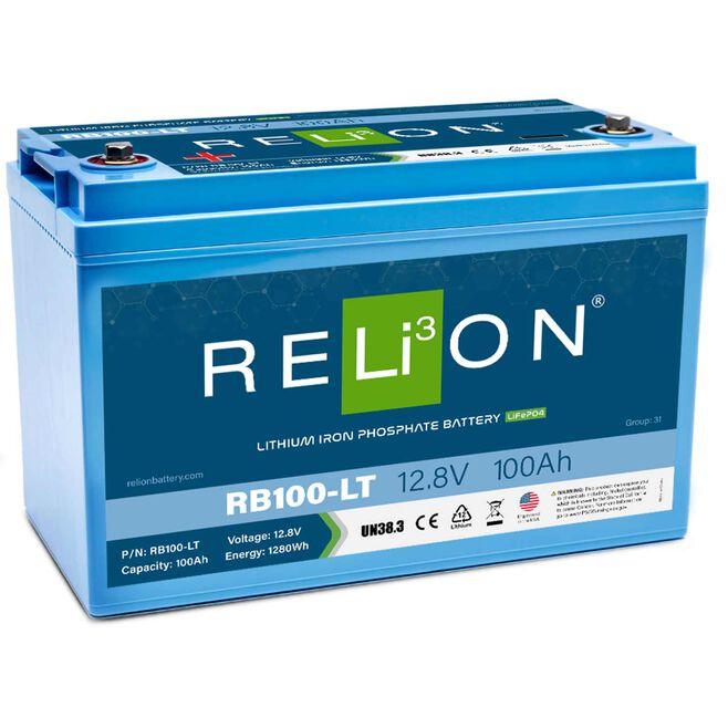 RELiON RB100-LT LiFePO4 Lithium Iron Phosphate 12V Battery, Group 31