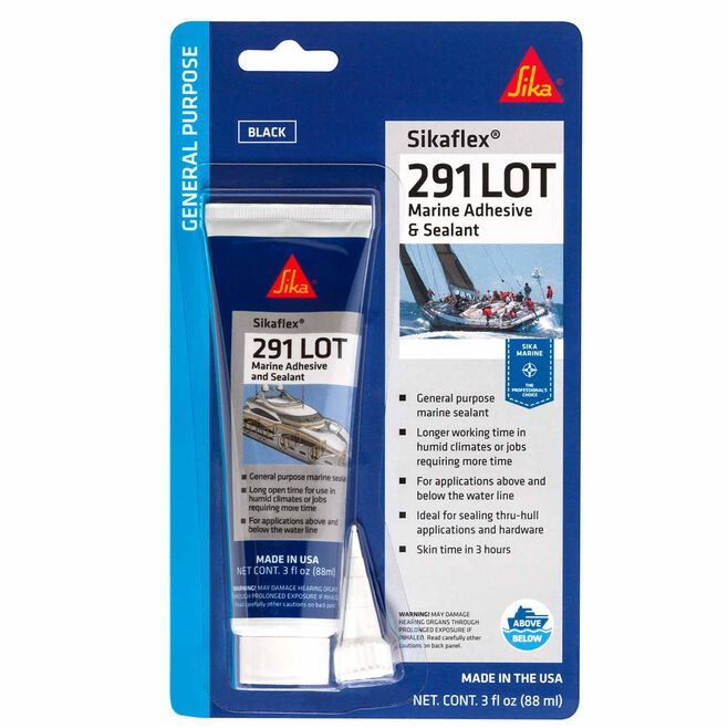 Sika 610565 Sikaflex 291 Lot Marine Polyurethane Adhesive/Sealant, Black, 3 oz. Tube