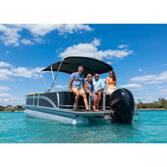 SureShade 2021133097 Battery Powered Bimini Black Anodized Frame & Pacific Blue, Fabric