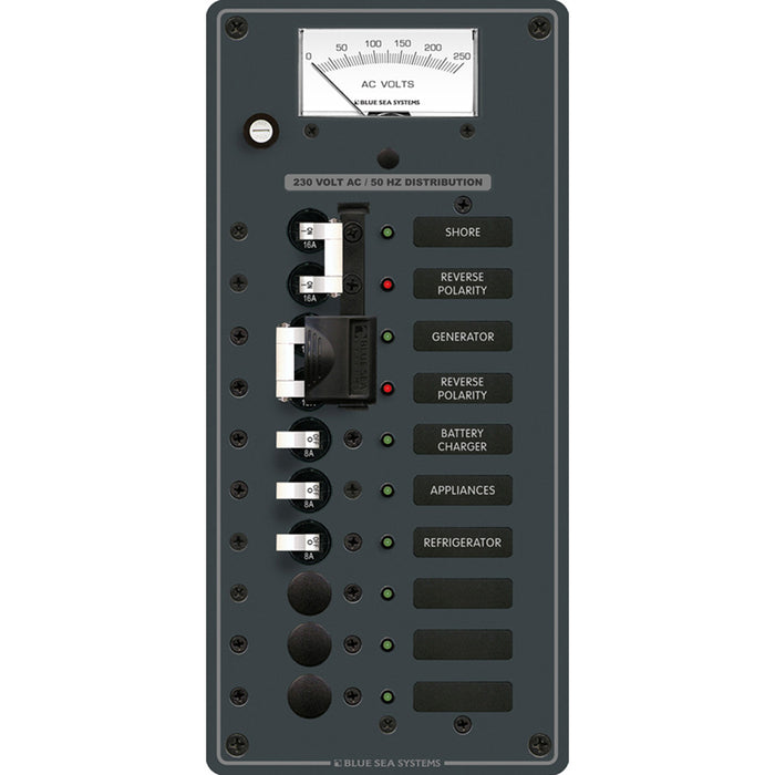 Selector de fuente de alternancia de CA Blue Sea 8589 (230 V) - 2 fuentes + 6 posiciones