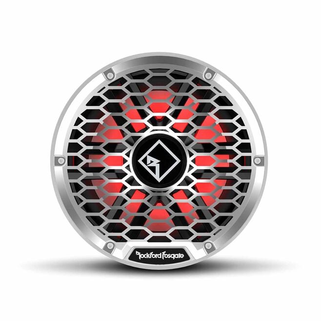 Rockford Fosgate M2D2-12I DVC 2Ω Color Optix Infinite Baffle Marine Subwoofer, 12" w/ White & Stainless Grills